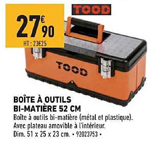 boîte à outils bi matière 52 cm tood