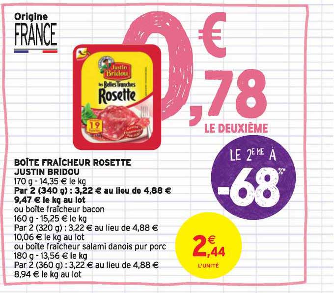 boîte fraîcheur rosette justin bridou le 2e à -68%