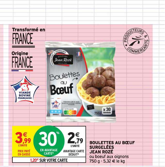 boulettes au boeuf surgelées jean rozé