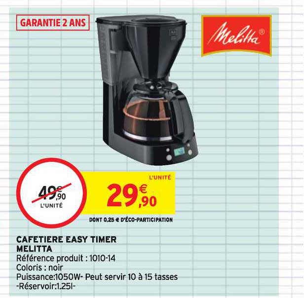 cafetiere easy timer melitta