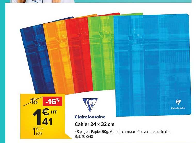 cahier 24x32 cm clairefontaine