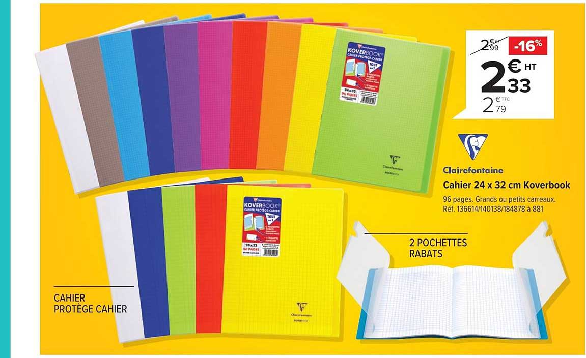 cahier  24x32 cm koverbook clairefontaine