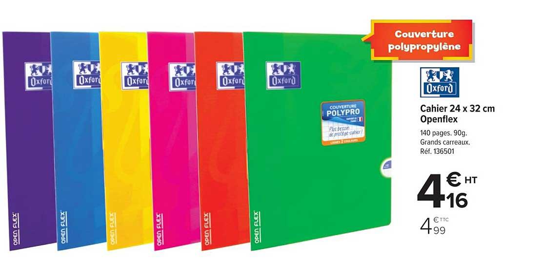 cahier  24x32 cm openflex oxford