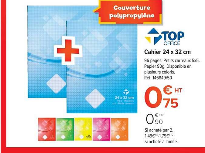 cahier 24x32 cm top office