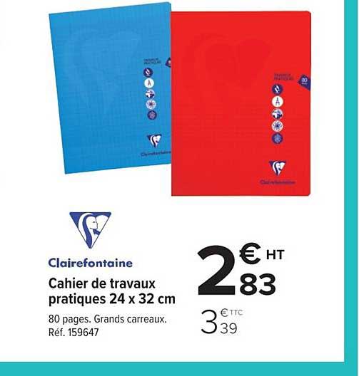 cahier de travaux pratiques  24x32 cm clairefontaine