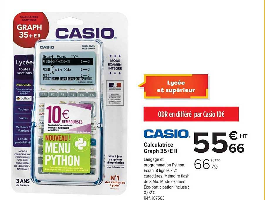 calculatrice casio graph 35+e ii