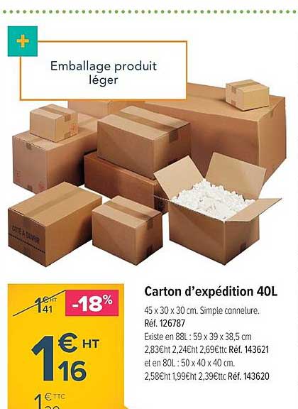 carton d'expédition 40 l