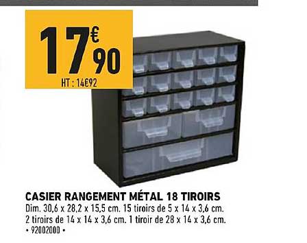 Casier Rangement Métal 18 Tiroirs