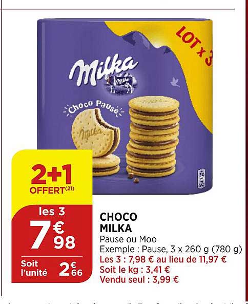 Choco Milka  2+1 Offert