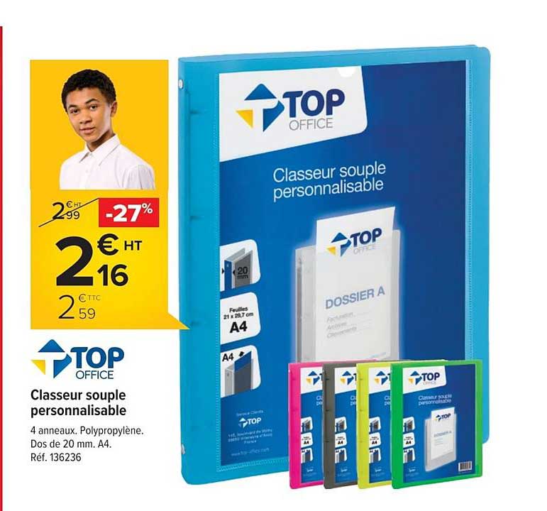 Classeur Souple Personnalisable Top Office