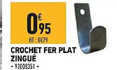 crochet fer plat zingué