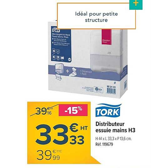 distributeur essuie mains h3 tork