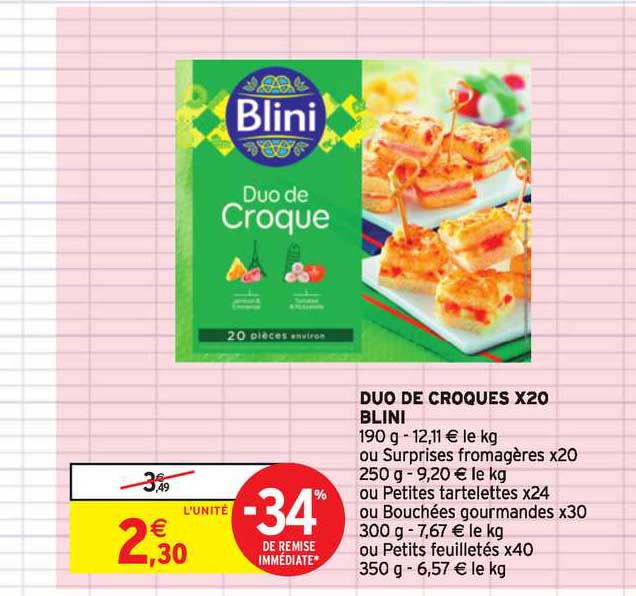 duo de croques x20 blini -34% de remise immédiate