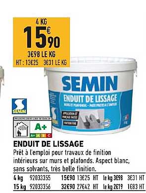 enduit de lissage semin