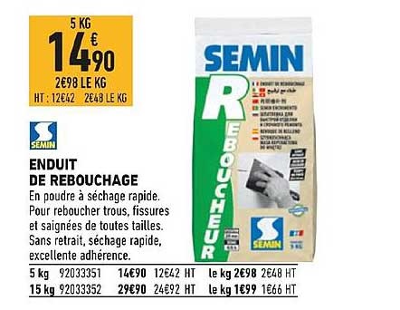enduit de rebouchage semin