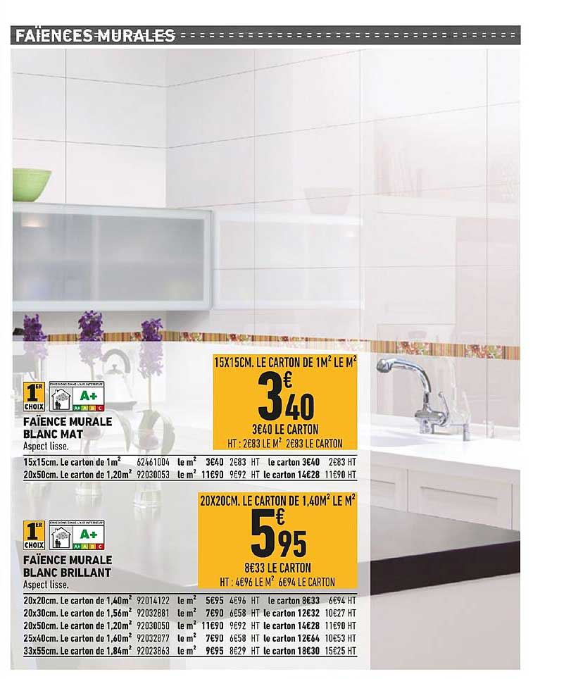 faïence murale blanc mat ou brillant