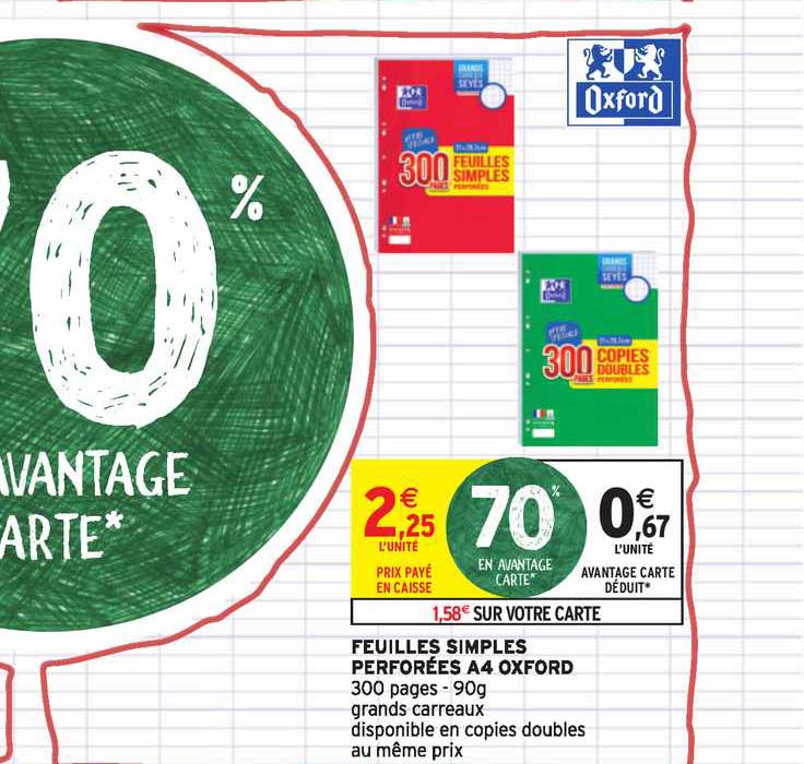 Feuilles Simples Perforées A4 Oxford