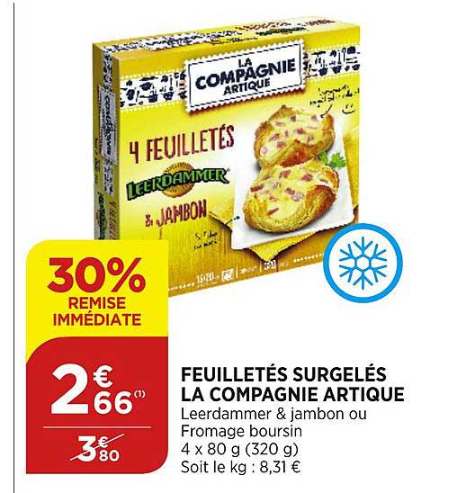 feuilletés surgelés la compagnie artique 30% de remise immédiate