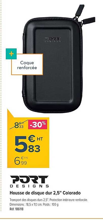 housse de disque dur 2.5" colorado port designs