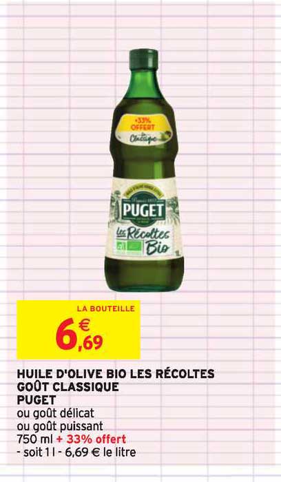 huile d olive bio les récoltes goût classique puget