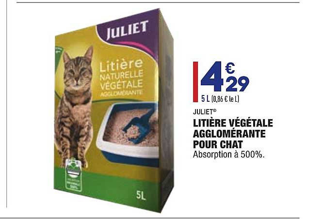 Litière Végétale Pour Chat Agglomérante Juliet