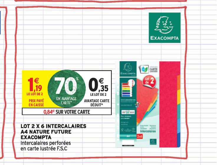 lot 2 x 6 intercalaires a4 nature future exacompta