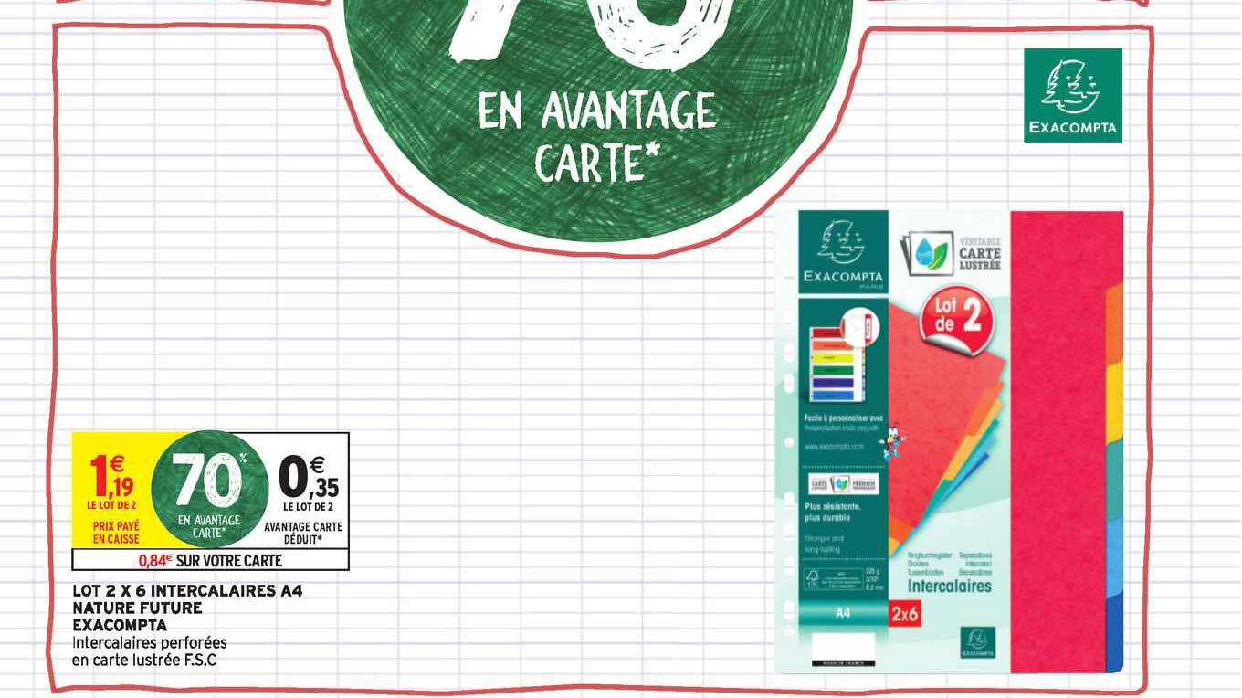 lot 2x6 intercalaires a4 nature future exacompta