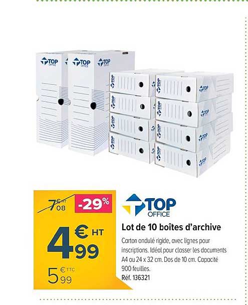 lot de 10 boîtes d'archive top office