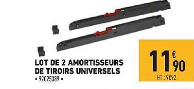 lot de 2 amortisseurs de tiroirs universels