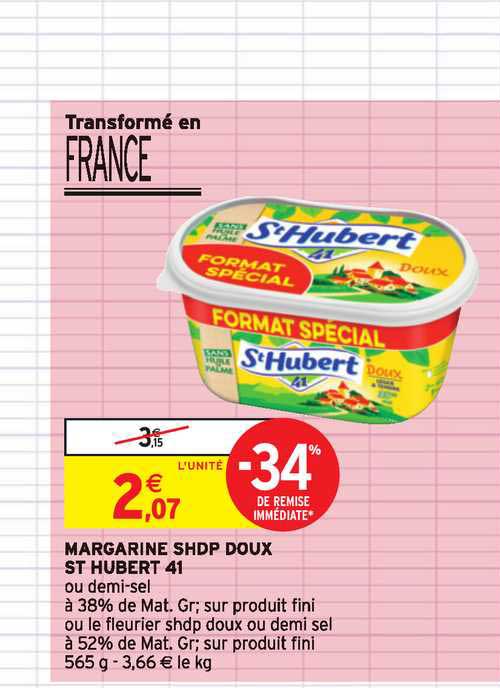 Margarine Shdp Doux St Hubert 41 -34% De Remise Immédiate