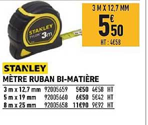 mètre ruban bi matière stanley