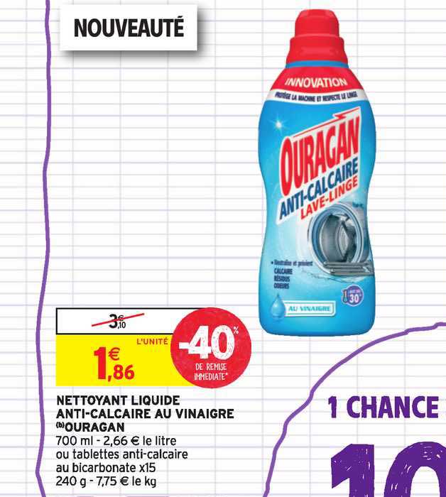Nettoyant Liquide Anti Calcaire Au Vinaigre Ouragan -40% De Remise Immédiate