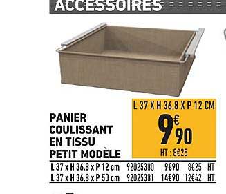 Panier Coulissant En Tissu Petit Modèle