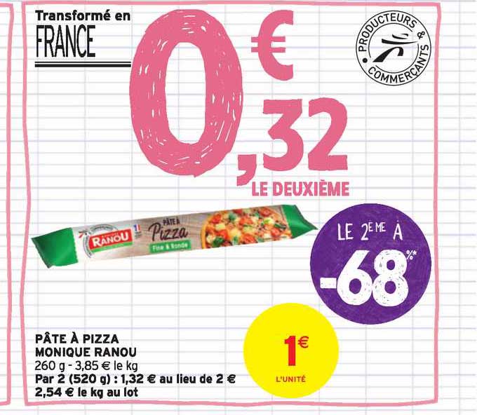 pâte à pizza monique ranou le 2e à -68%