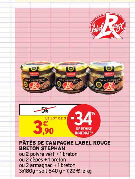 Pâtes De Campagne Label Rouge Breton Stephan -34% De Remise Immédiate