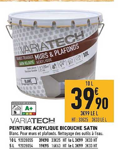 Peinture Acrylique Bicouche Satin Variatech