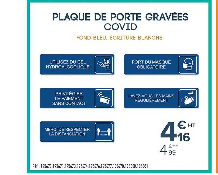 plaque de porte gravées covid