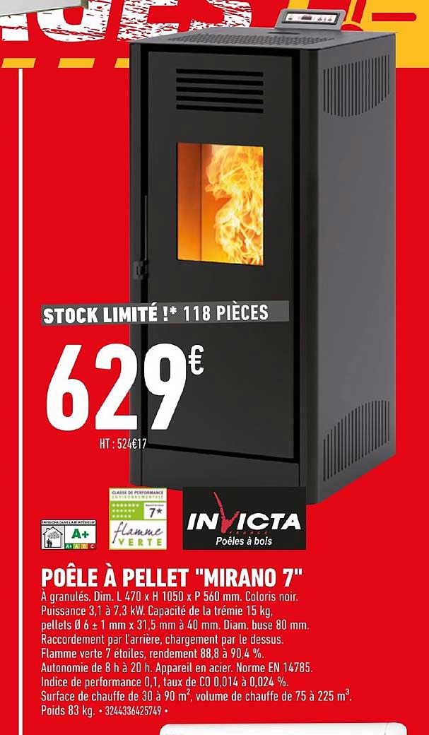 poêle à pellet mirano 7 invicta