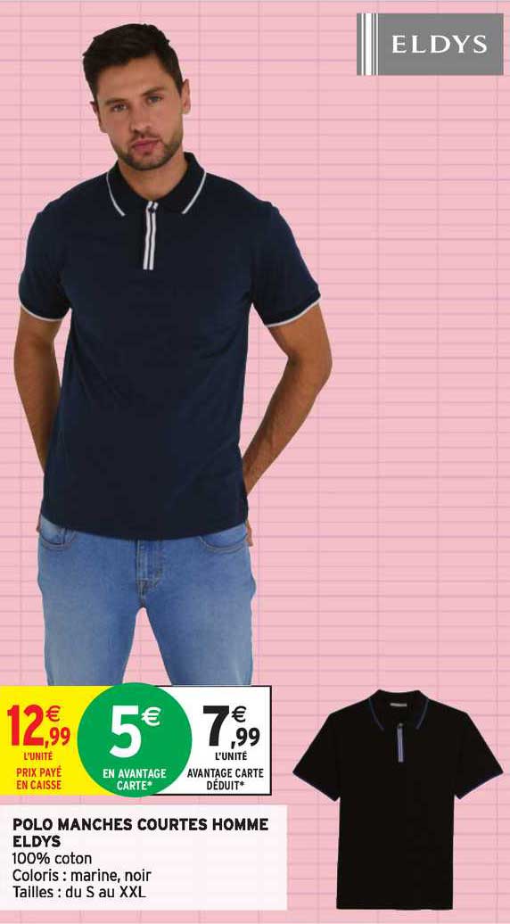 polo manches courtes homme eldys