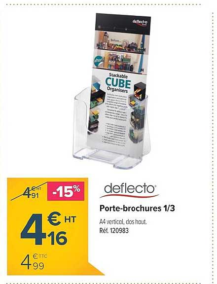 porte brochures 1 3 deflecto