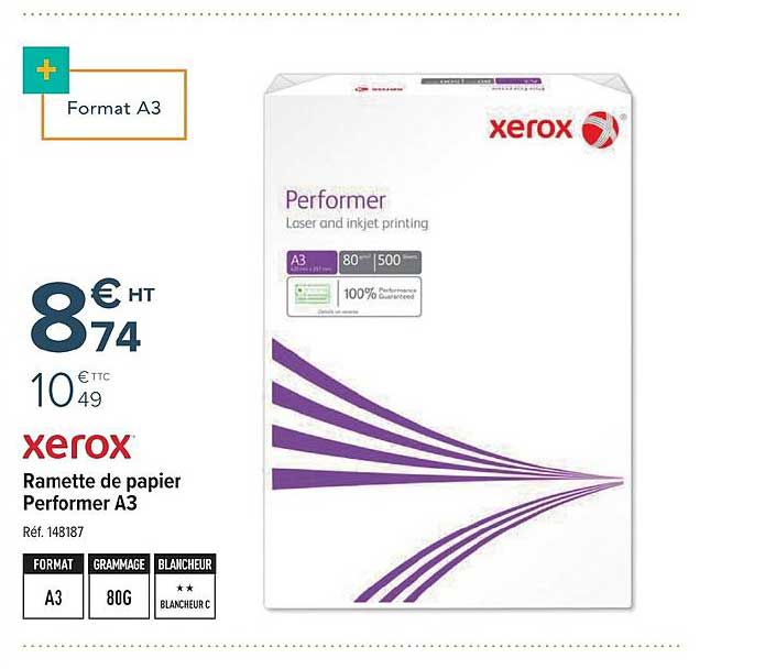 ramette de papier performer a3 xerox