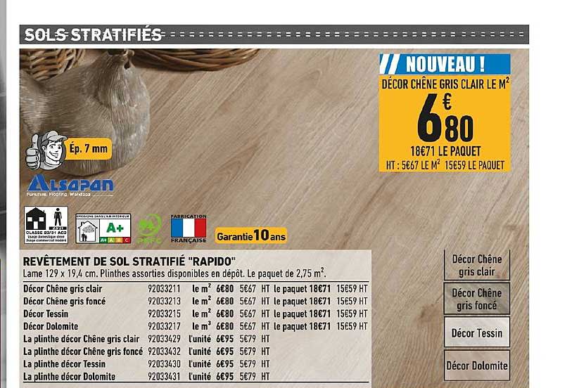 revêtement de sol stratifié rapido alsapan