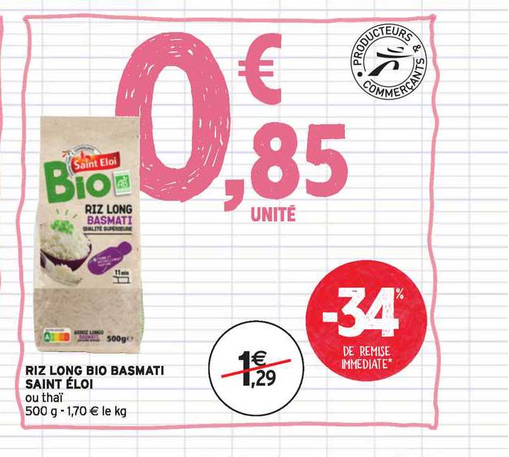 Riz Long Bio Basmati Saint éloi -34% De Remise Immédiate