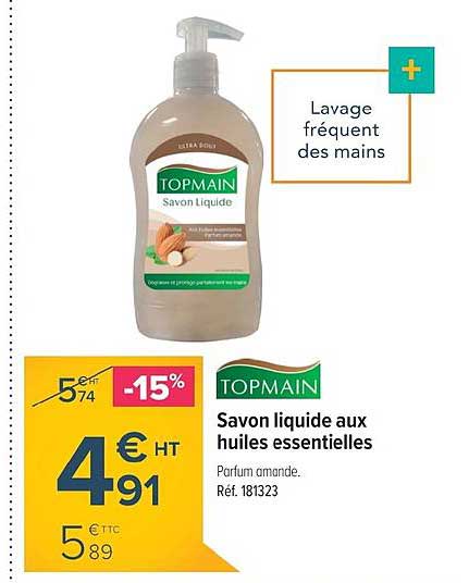 savon liquide aux huiles essentielles topmain