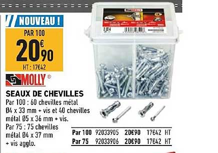 seaux de chevilles molly