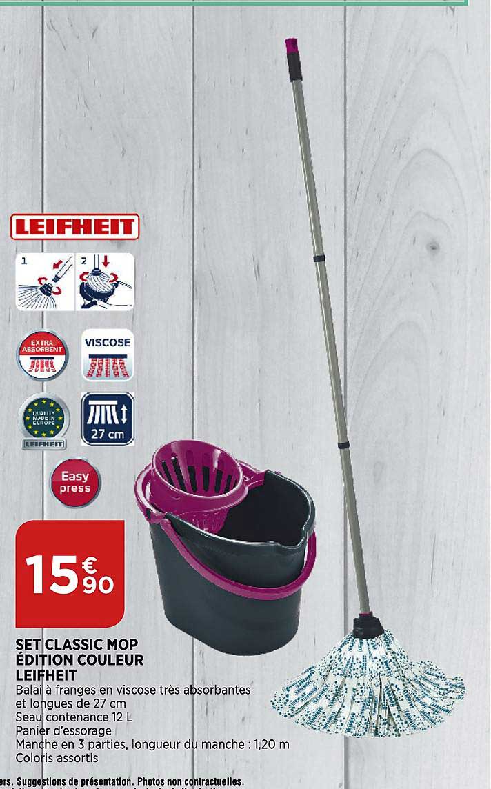 set classic mop édition couleur leifheit