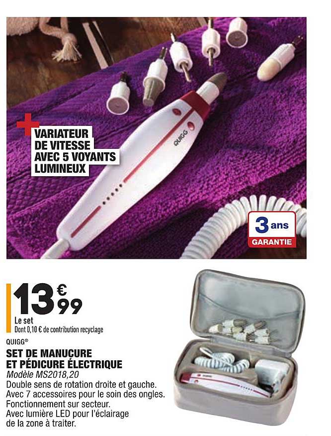 set de manucure et pédicure électrique ms2018.20 quigg