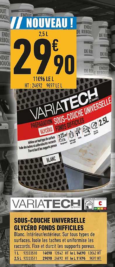 sous couche universelle glycéro fonds difficiles variatech
