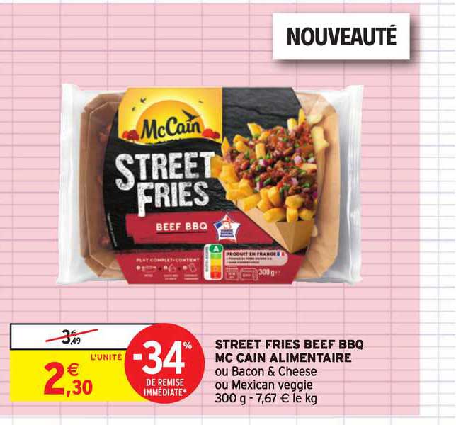 street fries beef bbq mc cain -34% de remise immédiate