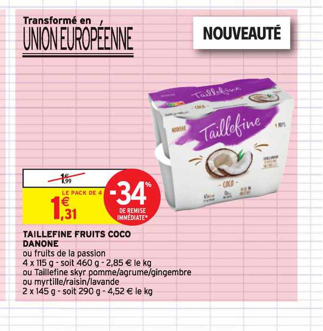 taillefine fruits coco danone -34% de remise immédiate